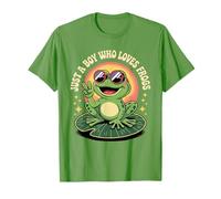 Just A Boy Who Loves Frogs Frog Lover Youth Boys Kids Teens Camiseta