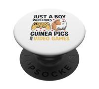Just A Boy Who Loves Guinea Pigs and Video Games PopSockets PopGrip Adhesivo