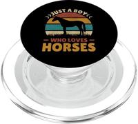 Just A Boy Who Loves Horses Men Horse Stuff Boys Horse Stuff Boys Horse Lover PopSockets PopGrip para MagSafe