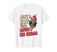 Just a Boy Who Loves Ice Cream Teen Boys Toddler Kid Camiseta