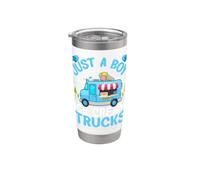 Just a Boy Who Loves Ice Cream Truck - Ice Cream Lover Boys Vaso térmico de acero inoxidable de doble pared