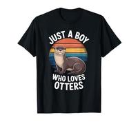 Just A Boy Who Loves Otters Animal Fan Niños Niños Nutria Camiseta
