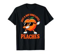 Just a Boy Who Loves Peaches Dabbing Peach Teen Boys Kid Camiseta