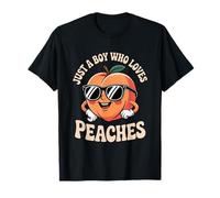 Just a Boy Who Loves Peaches Peach Teen Boys Toddler Kid Camiseta