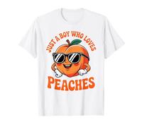 Just a Boy Who Loves Peaches Peach Teen Boys Toddler Kid Camiseta