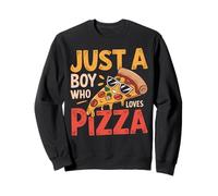 Just a Boy Who Loves Pizza Funny Cartoon Foodie Slice Sudadera