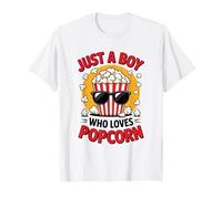 Just a Boy Who Loves Popcorn Popcorns Teen Boys Toddler Kid Camiseta