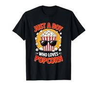 Just a Boy Who Loves Popcorn Popcorns Teen Boys Toddler Kid Camiseta