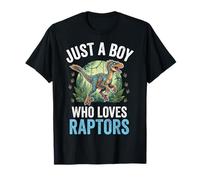 Just A Boy Who Loves Raptors Dinosaurio Fan Camiseta