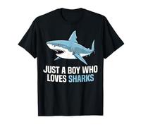 Just A Boy Who Loves Sharks Niños Niños Amante de los Tiburones Camiseta
