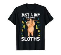 Just A Boy Who Loves Sloths Funny Sloth Lovers Camiseta gráfica económica