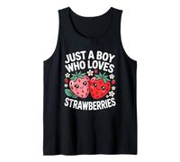 Just A Boy Who Loves Strawberries Cute Art Camiseta sin Mangas