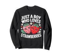Just A Boy Who Loves Strawberries Cute Art Sudadera