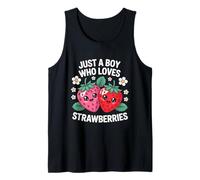 Just A Boy Who Loves Strawberries Fun Camiseta sin Mangas