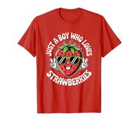 Just a Boy Who Loves Strawberries Strawberry Fruit Boys KDS Camiseta
