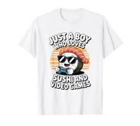 Just A Boy Who Loves Sushi Video Games Gamer Kids Boys Teen Camiseta