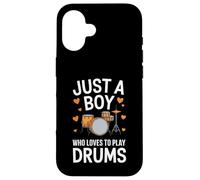 Just a Boy Who Loves to Play Drums Carcasa para iPhone 16
