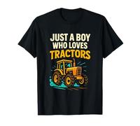 Just A Boy Who Loves Tractors Farmer Farm Niños Niños Niños Camiseta