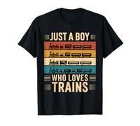 Just A Boy Who Loves Trains Lover Ferrocarril Steam Locomotora Camiseta