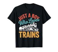 Just A Boy Who Loves Trains Lover Ferrocarril Steam Locomotora Camiseta