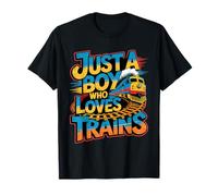 Just A Boy Who Loves Trains Lover Ferrocarril Steam Locomotora Camiseta