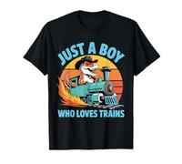 Just A Boy Who Loves Trains Lover Ferrocarril Steam Locomotora Camiseta