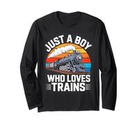 Just A Boy Who Loves Trains Steam Enthusiast Manga Larga