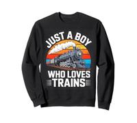 Just A Boy Who Loves Trains Steam Enthusiast Sudadera