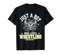 Just A Boy Who Loves Wrestling Boys Niños Chico Luchador Camiseta