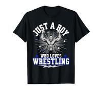 Just A Boy Who Loves Wrestling Boys Niños Chico Luchador Camiseta