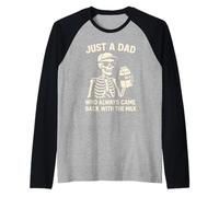 Just A Dad Who Always Came Back With The Milk Humor Papá Camiseta Manga Raglan