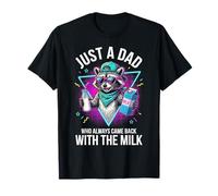 Just A Dad Who Came Back with The Milk Funny Raccoon Camiseta