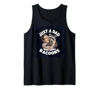 Just A Dad Who Loves Racoons Funny Vintage Día del Padre para Hombre Camiseta sin Mangas
