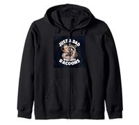 Just A Dad Who Loves Racoons Funny Vintage Día del Padre para Hombre Sudadera con Capucha