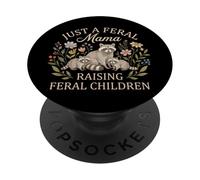 Just A Feral Mama Raising Feral Children PopSockets PopGrip Adhesivo