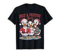 Just a Festive Goose Christmas Ducks - Arte navideño Camiseta