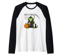 Just a Frog Doing Grim Things - Rana de Halloween - Rana Divertida Camiseta Manga Raglan