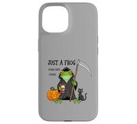 Just a Frog Doing Grim Things - Rana de Halloween - Rana Divertida Carcasa para iPhone 15