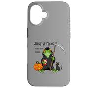 Just a Frog Doing Grim Things - Rana de Halloween - Rana Divertida Carcasa para iPhone 16
