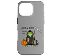Just a Frog Doing Grim Things - Rana de Halloween - Rana Divertida Carcasa para iPhone 16 Pro