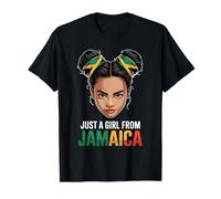 Just A Girl from Jamaica Intrigue Women Orgullosa Bandera de Jamaica Camiseta