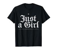 Just A Girl Gothic Blackletter Vintage Aesthetic Style Camiseta