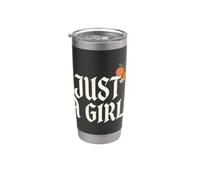 Just A Girl Gothic Typography Design Vaso térmico de acero inoxidable de doble pared