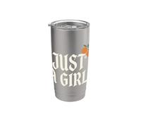 Just A Girl Gothic Typography Design Vaso térmico de acero inoxidable de doble pared