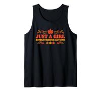 Just A Girl Romanticizando Otoño Otoño Temporada Cozy Vibes Camiseta sin Mangas