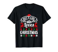 Just A Girl Who Love Christmas Funny Xmas Family Camiseta