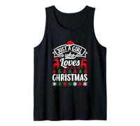 Just A Girl Who Love Christmas Funny Xmas Family Camiseta sin Mangas