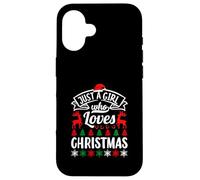 Just A Girl Who Love Christmas Funny Xmas Family Carcasa para iPhone 16