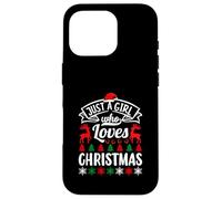 Just A Girl Who Love Christmas Funny Xmas Family Carcasa para iPhone 16 Pro