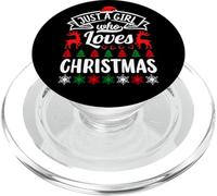 Just A Girl Who Love Christmas Funny Xmas Family PopSockets PopGrip para MagSafe
